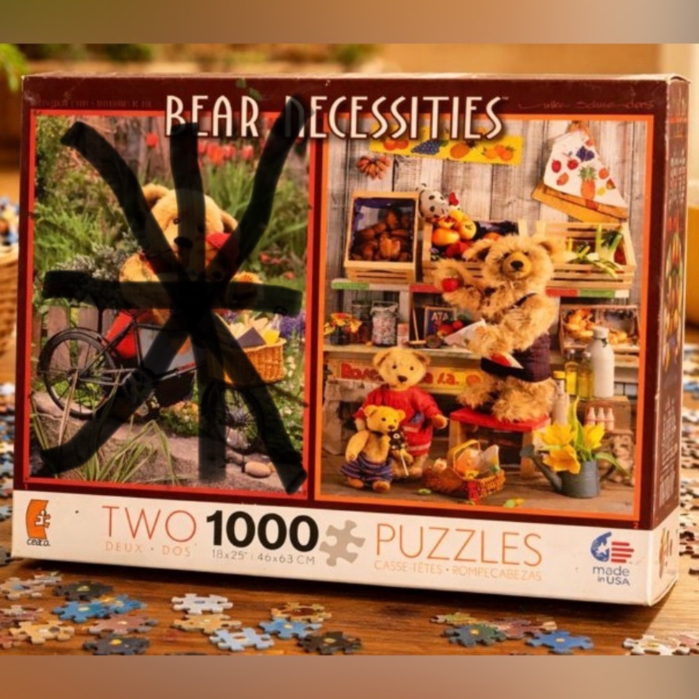 Ceaco Bear Necessities 1000 Piece Jigsaw Puzzle - Teddy Bears Market Scene Only